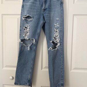 AGOLDE 90's Pinch Waist High Rise Straight Distressed Jeans